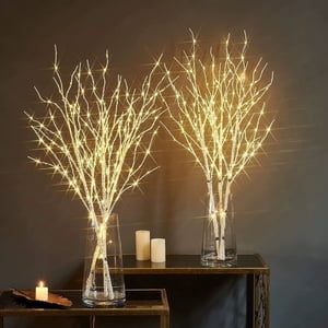 Branch Lampes LED Lumières de branche Twig avec LEDs blanches chaudes et conception imperméable pour intérieur extérieur Noël Fête de mariage, blanc,80cm(1PCS) JASKFLY