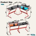 thumbnail image 4 of Bestier L Shaped Gaming Desk Computer Desk with Monitor Stand Red, 4 of 6
