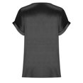thumbnail image 4 of EQWLJWE Hauts d'Été pour Femmes Hauts pour Femmes Liquidation Mode T-Shirt d'Été pour Femme à Col Rond Uni à Manches Courtes Aguichant Blouse, 4 of 5