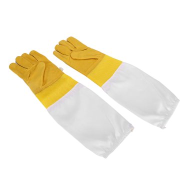 Soft Anti Bee Gloves, Bee Gloves, Durable Canvas SheepSkin for Beekeeper Beekeeping Tool Beekeeping Gloves