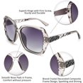 thumbnail image 2 of FEISEDY Polarized Women Square Sunglasses Sparkling Composite Shiny Frame B2289, 2 of 6