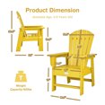 thumbnail image 2 of Gymax Ensemble de 2 Chaises Adirondack de Patio pour Enfants Fauteuil Chaise d'Extérieur Résistante aux Intempéries Jaune, 2 of 5