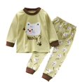 thumbnail image 1 of Pisexur Tenue d'Automne pour Bébé Fille Garçon, Ensemble de Pyjama pour Tout-Petits Garçons Filles, Mode Décontractée, Floral, Col Rond, Manches Longues, Chandail à Enfiler et Pantalon, Tenue de Nuit, Ensemble 2 Pcs pour Enfants, 3 Mois à 6 Ans, 1 of 3