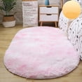 thumbnail image 1 of Hxlamzoo Fluffy Oval Area Rug, Soft Tie Dye Rug, Shaggy Colorful Rug, for Bedroom, Living Room, Teen Dorm, Baby Nursery, 11 Colors & 3 Sizes, 1 of 6
