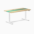 thumbnail image 1 of Desky Bureau Assis-Debout en Bois Dur à Double Résine - Frêne Blanc Rivière Émeraude / 60 x 30 Pouces / Blanc, 1 of 10