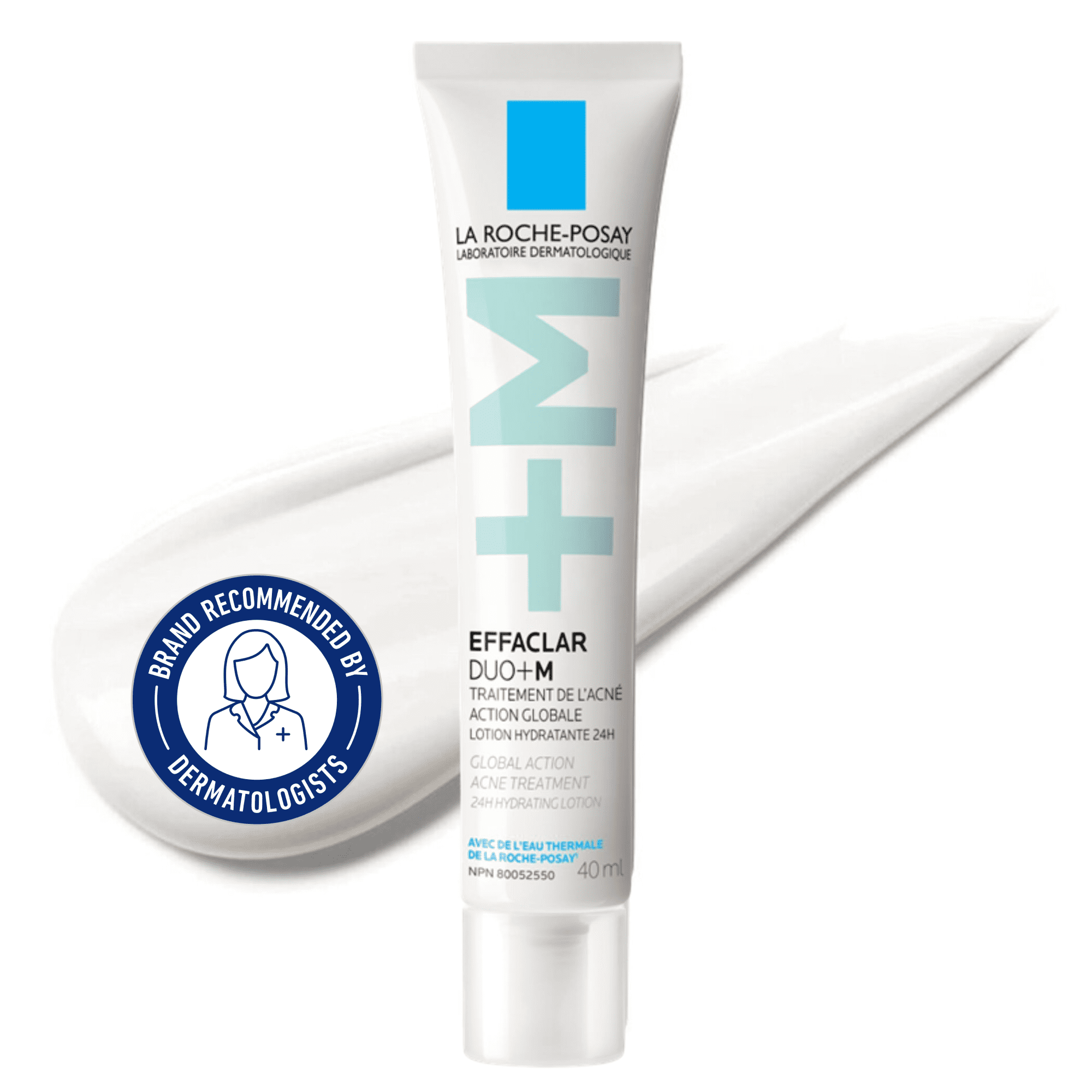 La Roche-Posay Effaclar Duo+M Acne Treatment, Daily Face Moisturizer for Acne-Prone Skin, 40mL