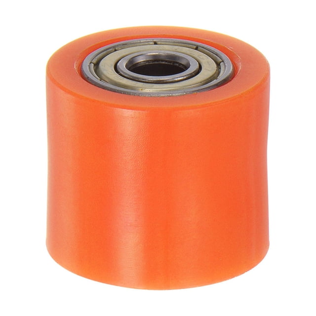Unique Bargains 8mm Chain Roller Pulley Tensioner Wheel Guide Cylinder Type for Bike Sliding Door, Orange