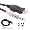 thumbnail image 4 of Black Guitar USB Cable, Guitar Computer Cable, Professional Manufacturing Guitar Audio Cable, Metal + Plastic Without Additional Drivers Black 300cm, 4 of 8