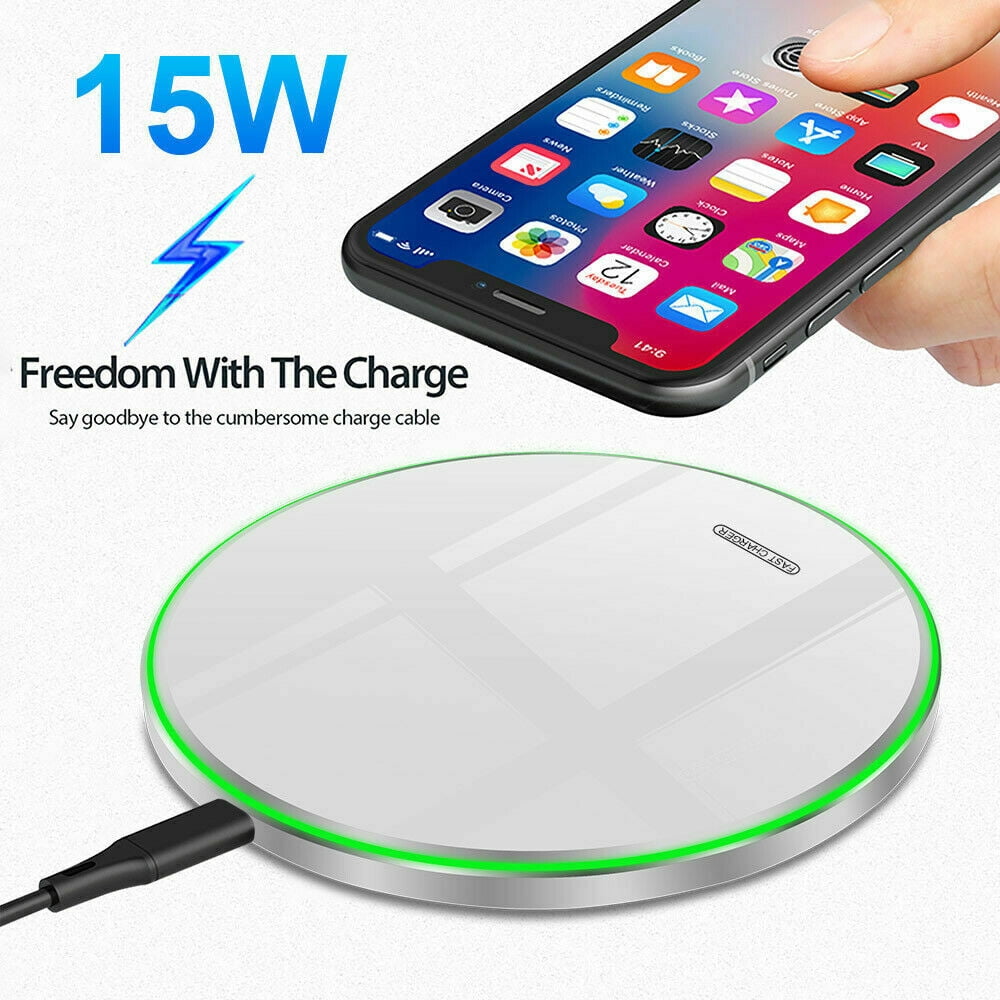 Wireless Charger Qi 15W Max Fast Wireless Charging Pad Compatible with Samsung S21/S20/fe/Ultra/Note20/Pixel 5/LG/Google/Nokia/Xiaomi, iPhone12/11, and More(15W) - White