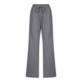thumbnail image 4 of Generic Women's Plus Size High Waist Wide Leg Palazzo Lounge Pants with Pockets, Coffee, 4 of 6