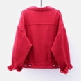 thumbnail image 5 of Hontri Vestes en Denim pour Femmes Grande Taille en Solde, Veste en Denim Colorée pour Femmes Grande Taille Courte Ample Haut Violet,Rouge,Bleu,Bleu Foncé, 5 of 5
