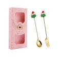 thumbnail image 2 of Stainless Steel Dessert Spoons Forks Tea Spoons Stainless Steel Christmas Spoons Tree pink, 2 of 9