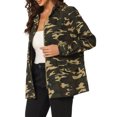 thumbnail image 4 of INSPIRE CHIC Women's Utility Jackets Drawstring Waist Flap Pockets Lightweight Jacket Camouflage S, 4 of 5