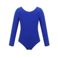 thumbnail image 3 of YONGHS Justaucorps de Danse Ballet Basique pour Filles Manches Longues Justaucorps d'Entraînement Bleu Foncé 12, 3 of 7