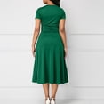 thumbnail image 4 of UPPADA Liquidation d'Économies d'Été 2024! Robes Grande Taille pour Femmes aux Formes Robe d'Invitée de Mariage Manches Courtes Col en V Robes de Cocktail à Étages Fluide Robe Ceinturée Robes d'Été pour Femmes Décontractées, 4 of 6