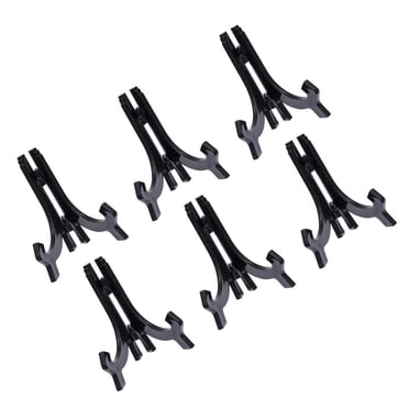 6pcs Plastic Easels Plate Holders Display Dish Rack Picture Frame Photo Book Pedestal Stand