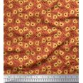 thumbnail image 1 of Soimoi Moss Georgette Fabric Text & Tiger Face Cartoon Print Fabric by The Yard 42 Inch Wide, 1 of 3