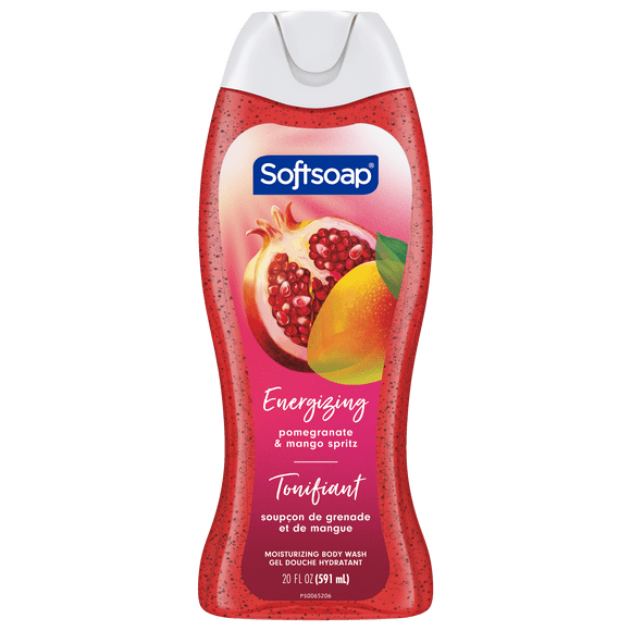 Softsoap Moisturizing Body Wash, All Skin Types, Juicy Pomegranate and Mango, 20 fl oz Bottle