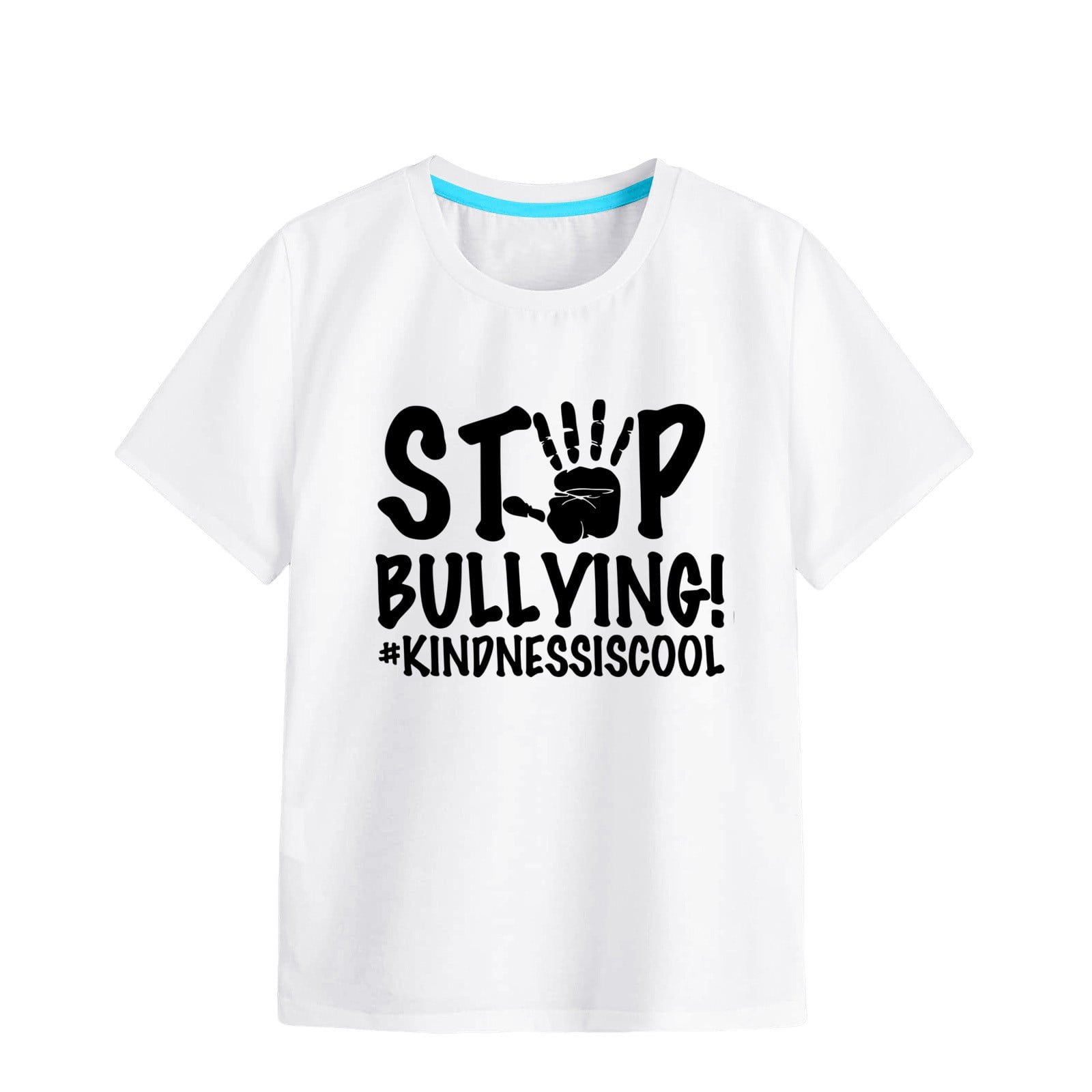 WEIYLL T-Shirts Graphiques pour Filles Tout-Petits Manches Courtes Col Rond Été Confortable Imprimé Lettres pour 8-9 Ans