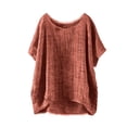 thumbnail image 1 of Hot Sale!! Haut en Lin Décontracté à Manches Courtes pour Femmes Été, 1 of 3