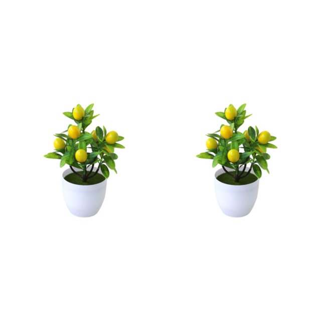Youkk Stylish Ambience False Plants Collection Materials Artificial Potted Plants lemon 2Set
