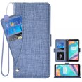 thumbnail image 1 of OnePlus 5T Case, iCoverCase Genuine Leather Wallet Case Slim Fit Folio Book Design with Stand and Card Slots Flip Case Cover for OnePlus 5T (Blue), 1 of 5