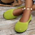 thumbnail image 3 of Dakaela Ballerines pour Femmes à Bout Rond en Tricot à Enfiler Ballerines de Marche Mocassins à Petit Talon Compensé Vert 9.5, 3 of 8
