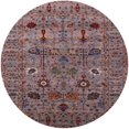 thumbnail image 1 of Ahgly Company Machine Washable Indoor Round Industrial Modern Red Brown Area Rugs, 8' Round, 1 of 7