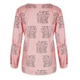 thumbnail image 4 of Mode Décontractée Femmes Col Rond Imprimé Simple Boutonnage Manches Longues Hauts Blouse, 4 of 6
