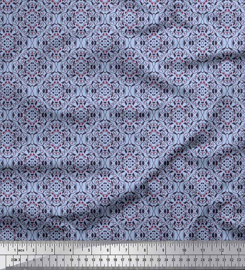 Soimoi Cotton Voile Fabric Swirl Small Print Fabric by Yard 42 Inch Wide