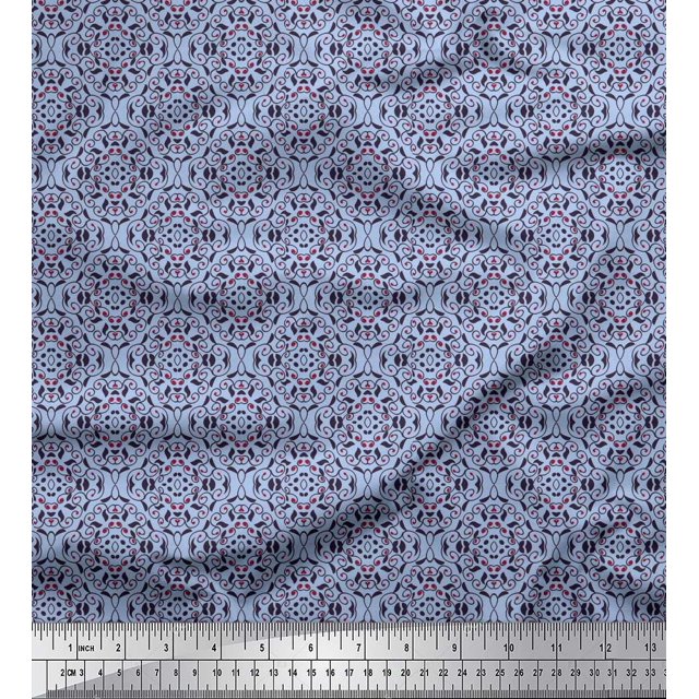 Soimoi Rayon Fabric Swirl Small Fabric Prints by Yard 42 Inch Wide