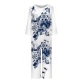 thumbnail image 4 of Tenues Deux Pièces pour Femmes 2 Pcs Pyjama Confortable pour la Maison à Col Rond à Manches Longues Ensemble de Sport Ensembles de Pantalons Femmes Tenues 2 Pcs en Liquidation, 4 of 5