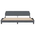 thumbnail image 2 of vidaXL Bed Frame with Headboard Dark Grey 193x203 cm Velvet, 2 of 5