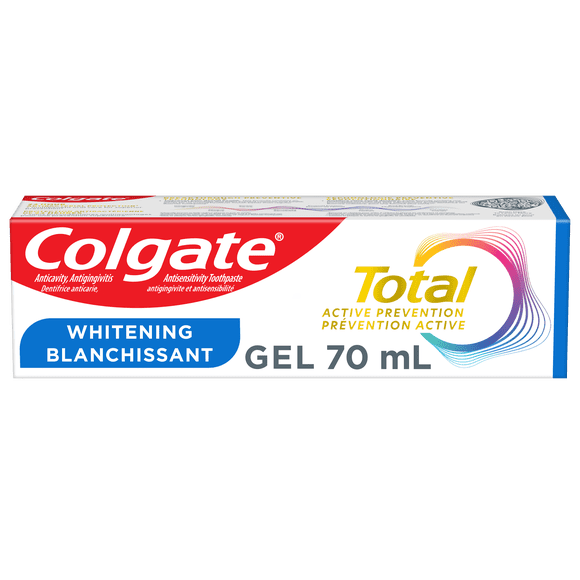 Colgate Total Active Prevention Whitening Toothpaste Gel, Mint, 70 ml