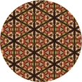 thumbnail image 1 of Ahgly Tapis Rond Lavable en Machine Intérieur Transitionnel Bronze Brun, 3 Pieds Rond, 1 of 7