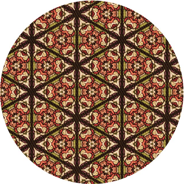 Ahgly Tapis Rond Lavable en Machine Intérieur Transitionnel Bronze Brun, 5 Pieds Rond
