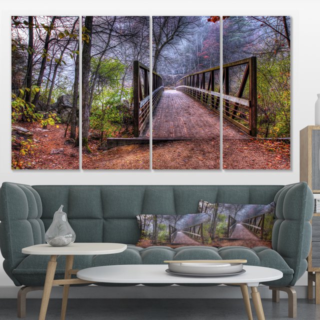 Magnifique Pont sur Ruisseau - Impression sur Toile Photo Paysage