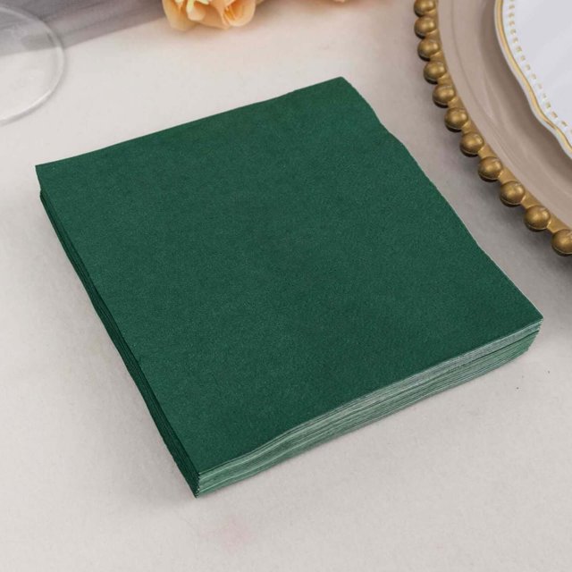 HLONK 50 Pack | 2 Ply Soft Orange Dinner Party Paper Napkins Wedding Reception Cocktail Beverage Napkins