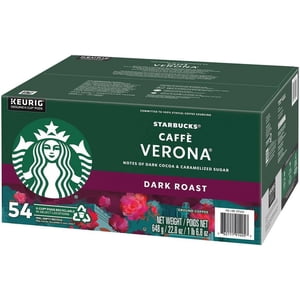 Starbucks Caffe Verona Pochettes de café Keurig - Roast foncé, 54 Nombre