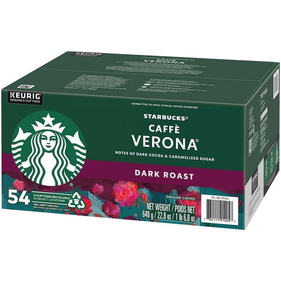 Starbucks Caffè Verona Keurig Dosettes de Café - Torréfaction Foncée, 54 Unités