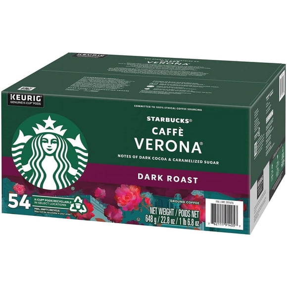 Starbucks Caffè Verona Keurig Dosettes de Café - Torréfaction Foncée, 54 Unités
