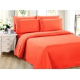 thumbnail image 1 of Marina Decoration Ultra Soft Silky Deep Pocket Solid Rayon from Bamboo Bedding All Season Sheet Set, Orange Color, 1 of 2