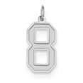 thumbnail image 1 of Sterling Silver Rhodium-plated Large Satin Number 8 Charm QPP08 (25mm x 11mm), 1 of 2