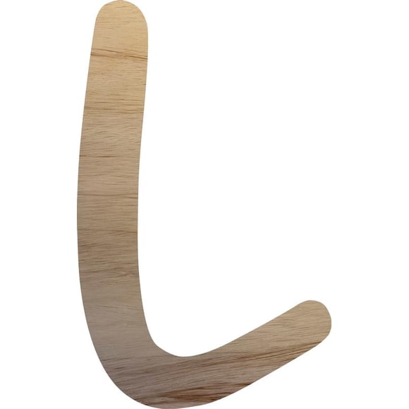 Lettre en Bois L pour Projet d'Artisanat, Lettre de l'Alphabet en Bois Non Fini de 4 Po de Haut, Bricolage