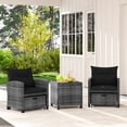 thumbnail image 4 of Costway 5 Piece Patio Rattan Furniture with 2 Ottomans & Tempered Glass Coffee Table Black, 4 of 9