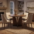 thumbnail image 2 of Fnova 39.37" Modern Round Dining Table for 4 with Wood Tabletop, Kitchen Table for Dining Room, Brown, 2 of 8