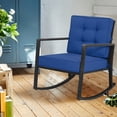thumbnail image 1 of Costway Patio Rattan Rocker Chair Outdoor Glider Rocking Chair Cushion Lawn Navy, 1 of 9