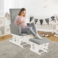 thumbnail image 4 of Costway Baby Nursery Relax Rocker Rocking Chair Glider & Ottoman Set w/Cushion Grey, 4 of 10