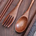 thumbnail image 3 of 2/3 Pcs Portable Wooden Eating Flatware Utensil Set Reusable Wooden Cutlery Set Outdoor Travel Office, 3 of 5
