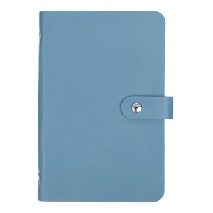 Uxcell 100 Enveloppe défi Binder, doux PU Défis d'épargne en cuir Livre avec enveloppes Binder d'économie d'argent avec insert horizontal pour l'économie de budget, bleu